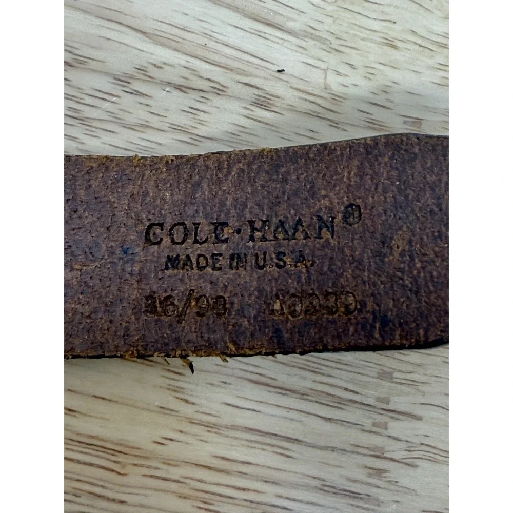 Cole Haan Men's Tan Leather Golfer imbedded Belt Size 36 Made In USA‎ #50